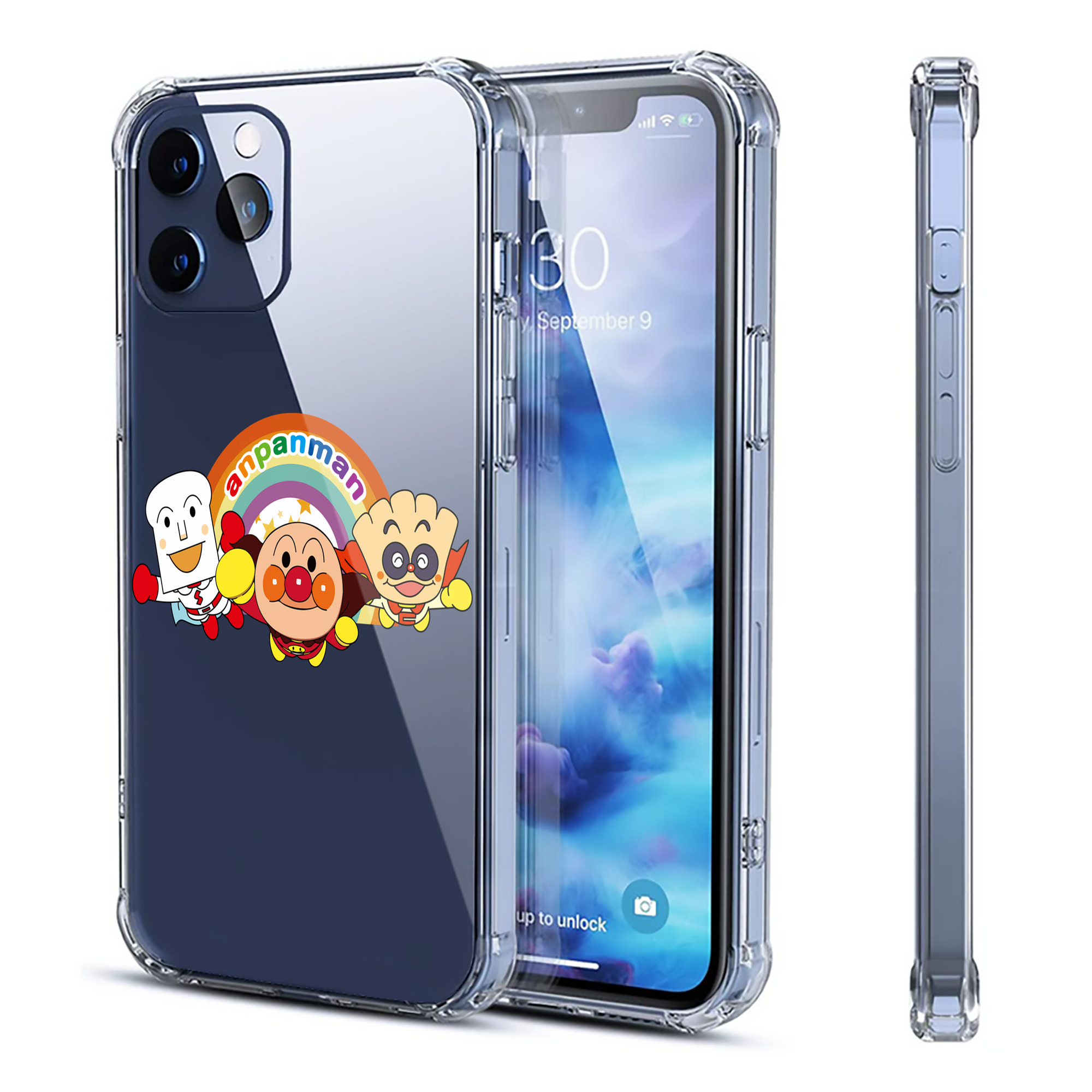 （画像用） アンパンマン Anpanman 【iPhone 12シリーズ対応】透明スマホケース（クリアソフトケース）